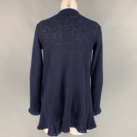 LAINEY Size S Navy & Purple Cashmere Blend Open Front Cardigan - Picture 3 of 5